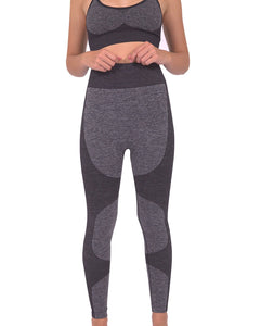 Megara Seamless Legging With Striped Panels - Black