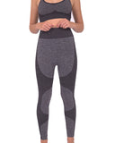 Megara Seamless Legging With Striped Panels - Black