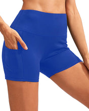 Load image into Gallery viewer, Calcao High Waist Yoga Shorts With Pocket - Blue
