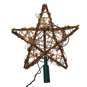 Christmas Tree Top Light Star with LED Projector Lights for Christmas Holiday Party Decoration-Silver