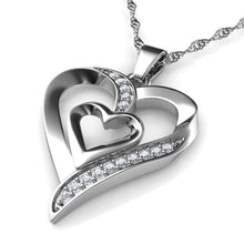 Load image into Gallery viewer, Double Heart Necklace - 925 Sterling Silver Jewellery Pendant
