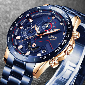 Luxury Watch - Stainless Steel Luxury Sports Chronograph Quartz Watch