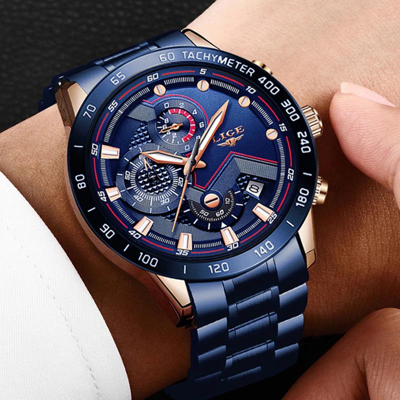 Luxury Watch - Stainless Steel Luxury Sports Chronograph Quartz Watch