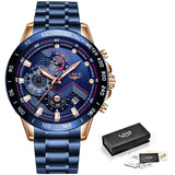 Luxury Watch - Stainless Steel Luxury Sports Chronograph Quartz Watch