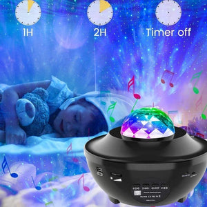 Galaxy Projector Night Light Ocean Wave Projection with Bluetooth