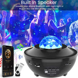 Galaxy Projector Night Light Ocean Wave Projection with Bluetooth