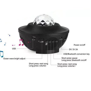 Galaxy Projector Night Light Ocean Wave Projection with Bluetooth