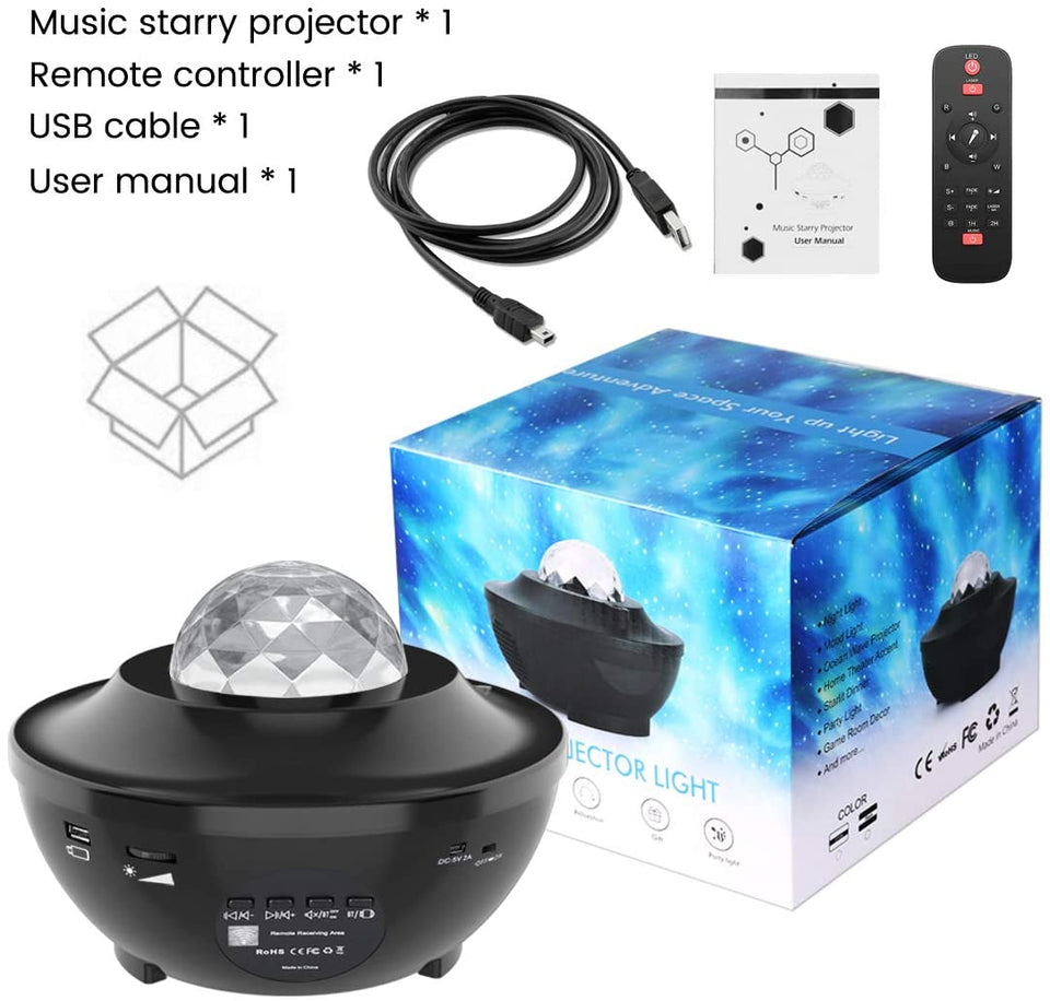 Galaxy Projector Night Light Ocean Wave Projection with Bluetooth