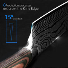 Load image into Gallery viewer, Damascus Kitchen Knife Set
