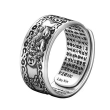 Load image into Gallery viewer, Feng Shui Pixiu Mantra Ring
