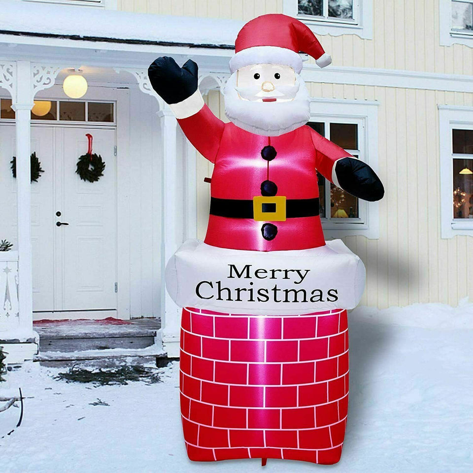 7Ft Inflatable Christmas Santa Claus & 4FT Snowman Xmas Decoration LED Lights Holiday Blow Up