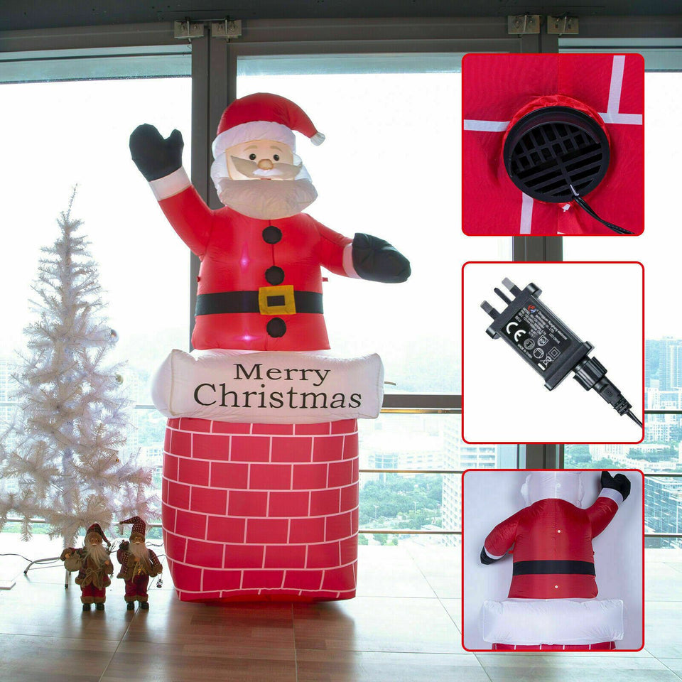 7Ft Inflatable Christmas Santa Claus & 4FT Snowman Xmas Decoration LED Lights Holiday Blow Up