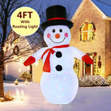 4FT Christmas Inflatable Snowman Blow Light Up Outdoor Yard Decoration