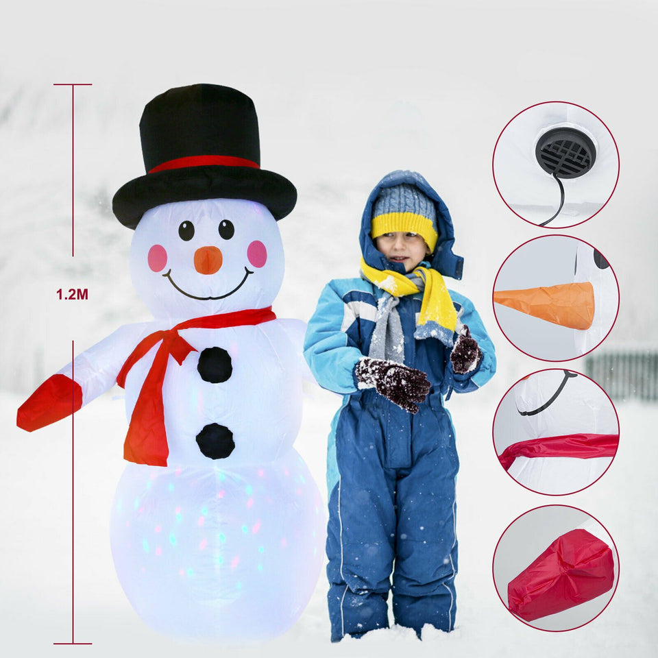 4FT Christmas Inflatable Snowman Blow Light Up Outdoor Yard Decoration