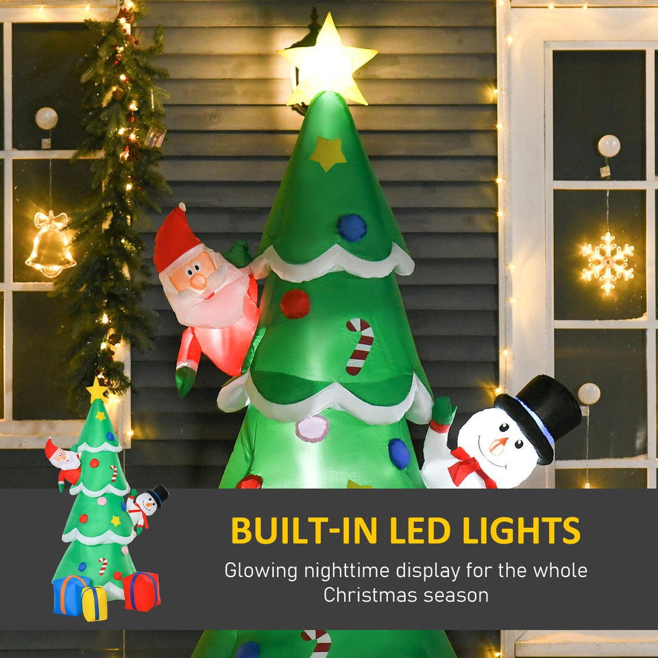 2.1m Christmas Inflatable Tree LED Lighted for Indoor Outdoor Decoration