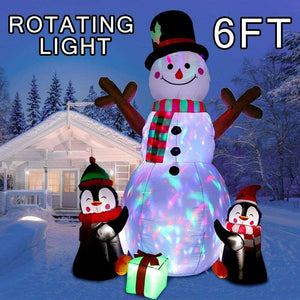 6ft Christmas Inflatable Snowman with Light Xmas Air Blown Outdoor Decoration