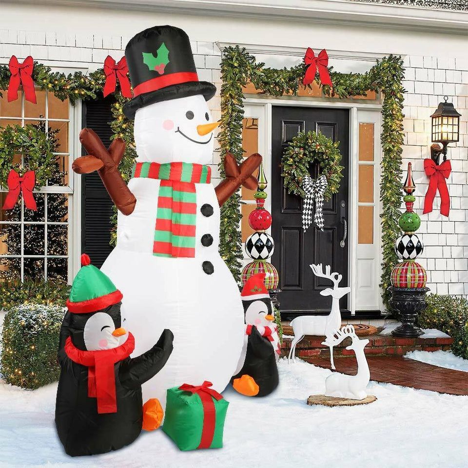 6ft Christmas Inflatable Snowman with Light Xmas Air Blown Outdoor Decoration