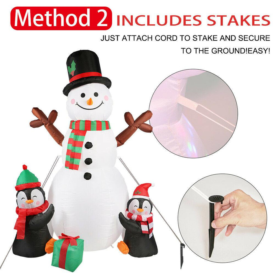 6ft Christmas Inflatable Snowman with Light Xmas Air Blown Outdoor Decoration