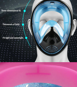 Snorkel Mask - Full Face Anti Fog Underwater Scuba Diving Mask