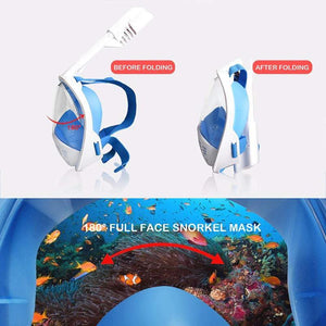 Snorkel Mask - Full Face Anti Fog Underwater Scuba Diving Mask