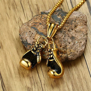 Fitness Boxing Gloves Metal Necklace