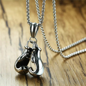 Fitness Boxing Gloves Metal Necklace