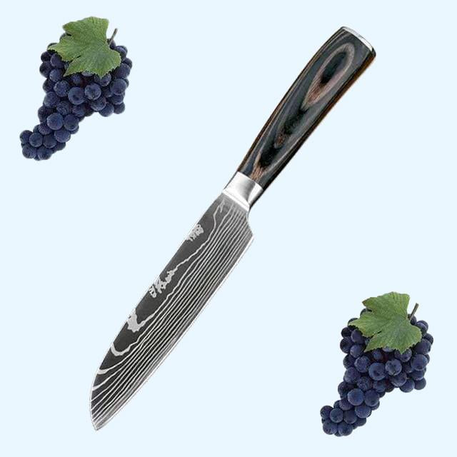 5 pc Chef Knife Set - Stainless Steel Professional Kitchen Knife Set with Cover