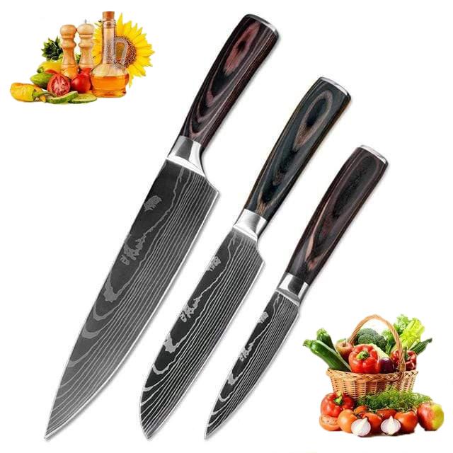 5 pc Chef Knife Set - Stainless Steel Professional Kitchen Knife Set with Cover